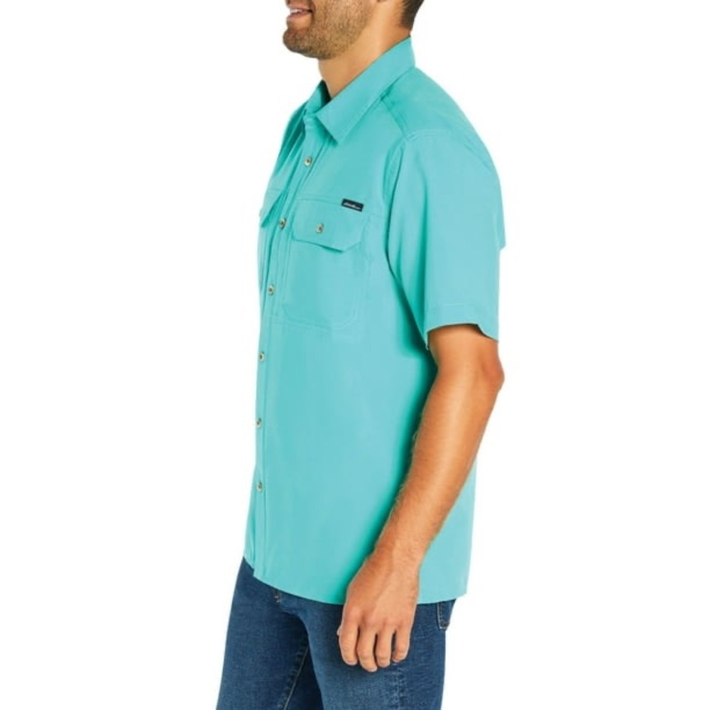 Eddie Bauer Men's Teal Button Down Shirt - Picture 3 of 11